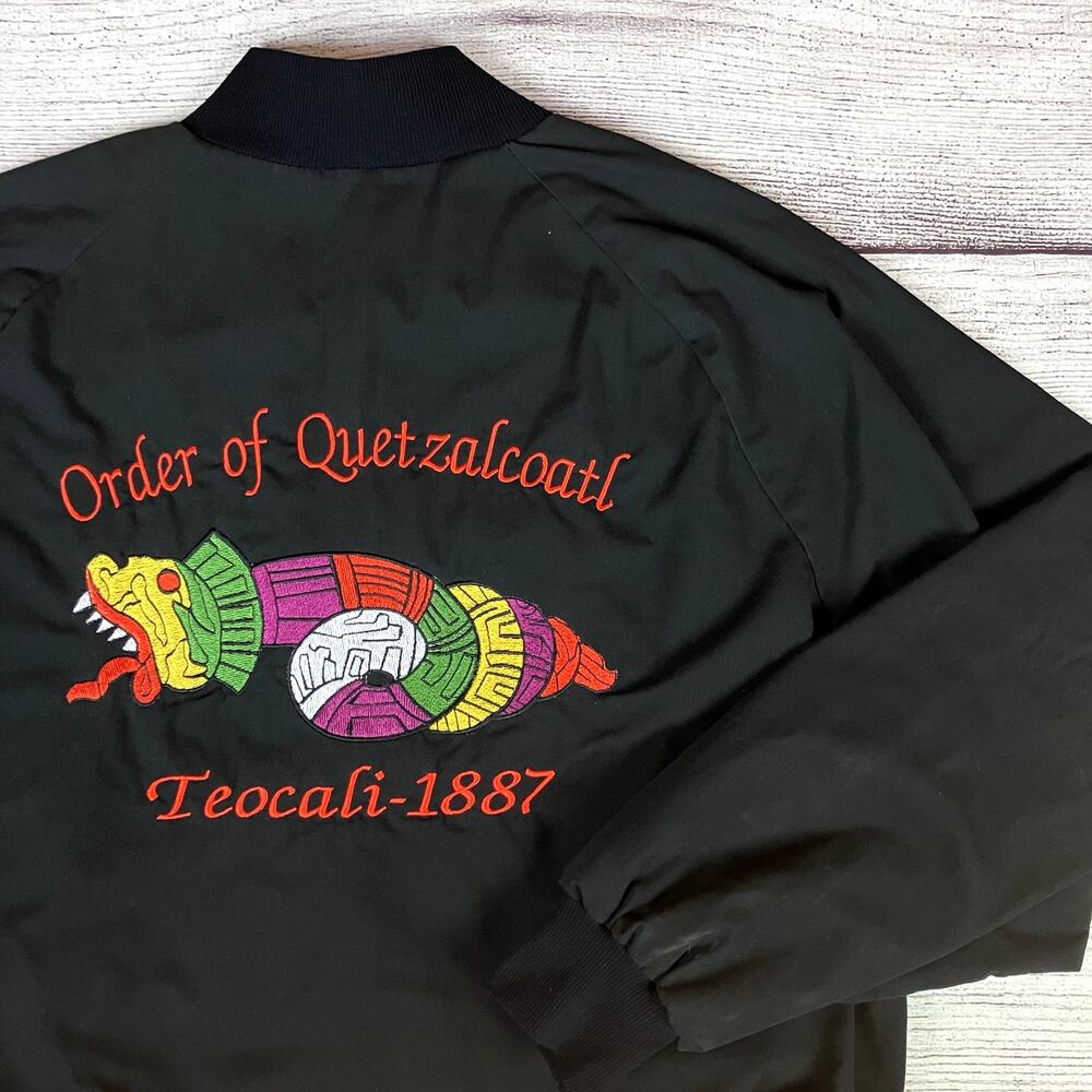 Vintage 1980s Order of Quetzalcoatl Teocali Embroidered Jacket